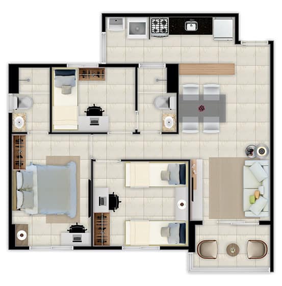Floor plan A — 60.24 m²