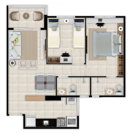 Floor plan C — 54.00 m²